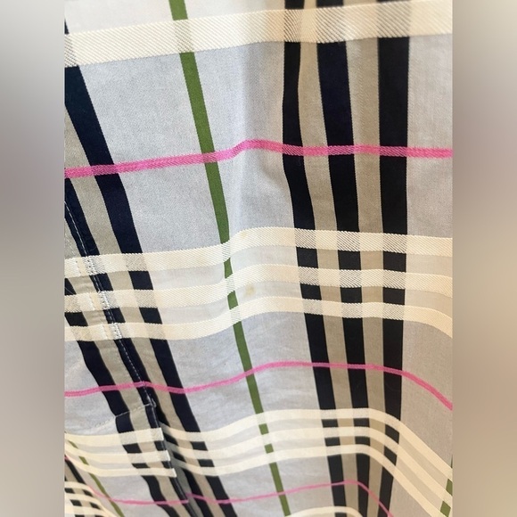 Burberry Grey Green Pink Nova Check Tartan trench coat US 10 - Picture 9 of 13